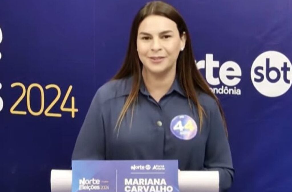 Mariana Carvalho e Léo se enfrentam no debate do segundo turno em Porto Velho. Foto: Reprodução/TV Norte Rondônia