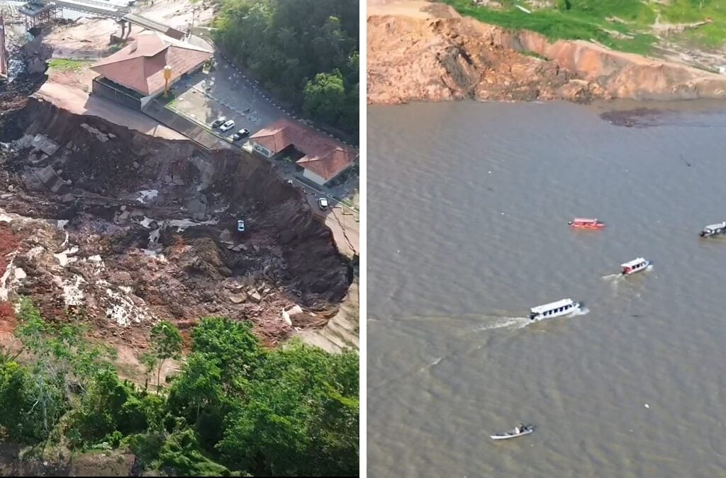 Moradores de Manacapuru vão a procura de sobreviventes do desabamento no porto. Foto: TV Norte Amazonas