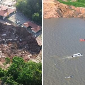 Moradores de Manacapuru vão a procura de sobreviventes do desabamento no porto. Foto: TV Norte Amazonas