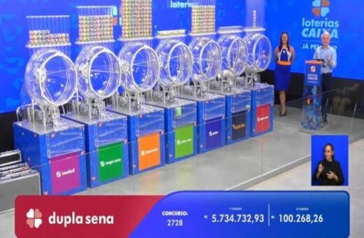 Dupla Sena 2728: sem vencedor, prêmio aumenta para R$ 6,2 milhões