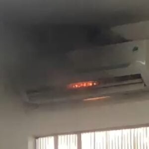 Um incêndio atingiu o ar-condicionado de UBS em Manaus. Foto: Reprodução