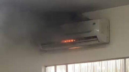 Um incêndio atingiu o ar-condicionado de UBS em Manaus. Foto: Reprodução