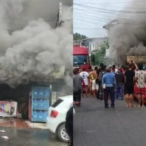 Incêndio em mercadinho de Manaus - Foto: TV Norte