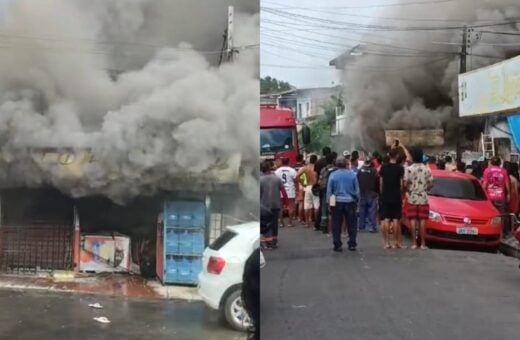 Incêndio em mercadinho de Manaus - Foto: TV Norte