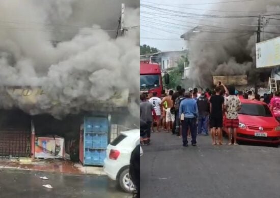 Incêndio em mercadinho de Manaus - Foto: TV Norte