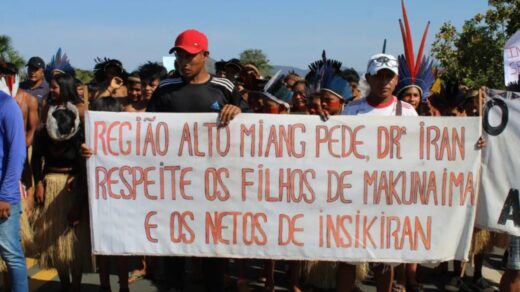 Indígenas realizam protesto na BR-174 contra o marco temporal. Foto: ASCOM/CIR