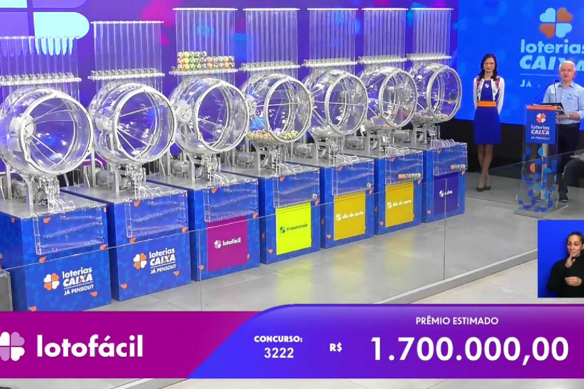 Lotofácil 3222: duas apostas faturam prêmio de R$ 880 mil cada. Foto: Reprodução Canal Youtube Caixa