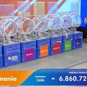 Lotomania 2686: uma aposta acerta e ganha prêmio de R$ 6,8 milhões. Foto: Reprodução Canal Youtube Caixa