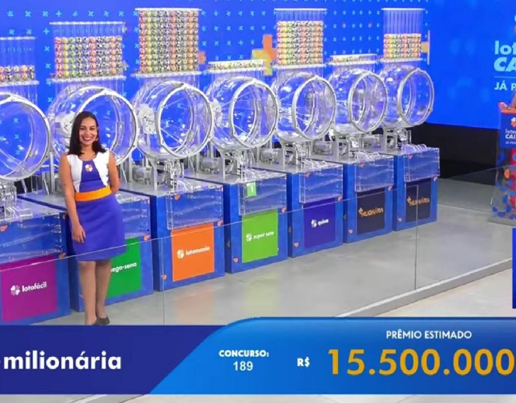 +Milionária 189: sem vencedor, prêmio acumula em R$ 16,5 milhões. Foto: Reprodução Canal Youtube Caixa