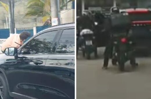 Motociclistas param motorista que arrastou idoso em Manaus - Foto: Reprodução/Redes sociais