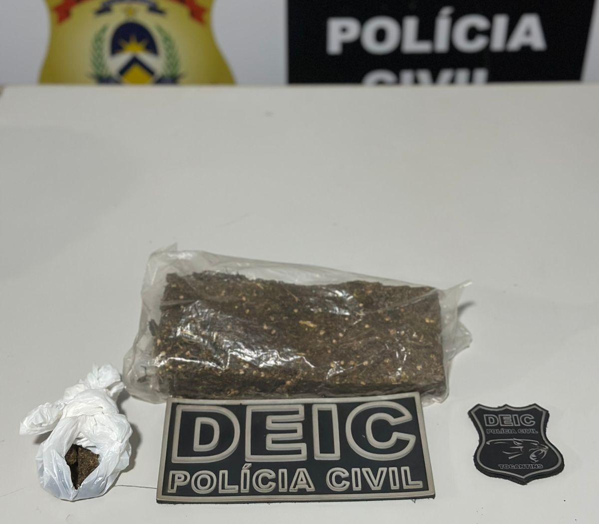 Polícia apreendeu meio quilo de maconha - Foto: Divulgação/SSP TO