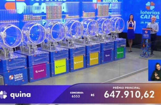 Quina 6553: sem vencedor, prêmio acumula e vai para R$ 1,4 milhão. Foto: Reprodução Canal Youtube Caixa