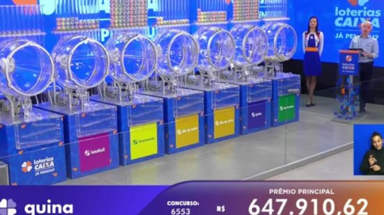 Quina 6553: sem vencedor, prêmio acumula e vai para R$ 1,4 milhão. Foto: Reprodução Canal Youtube Caixa