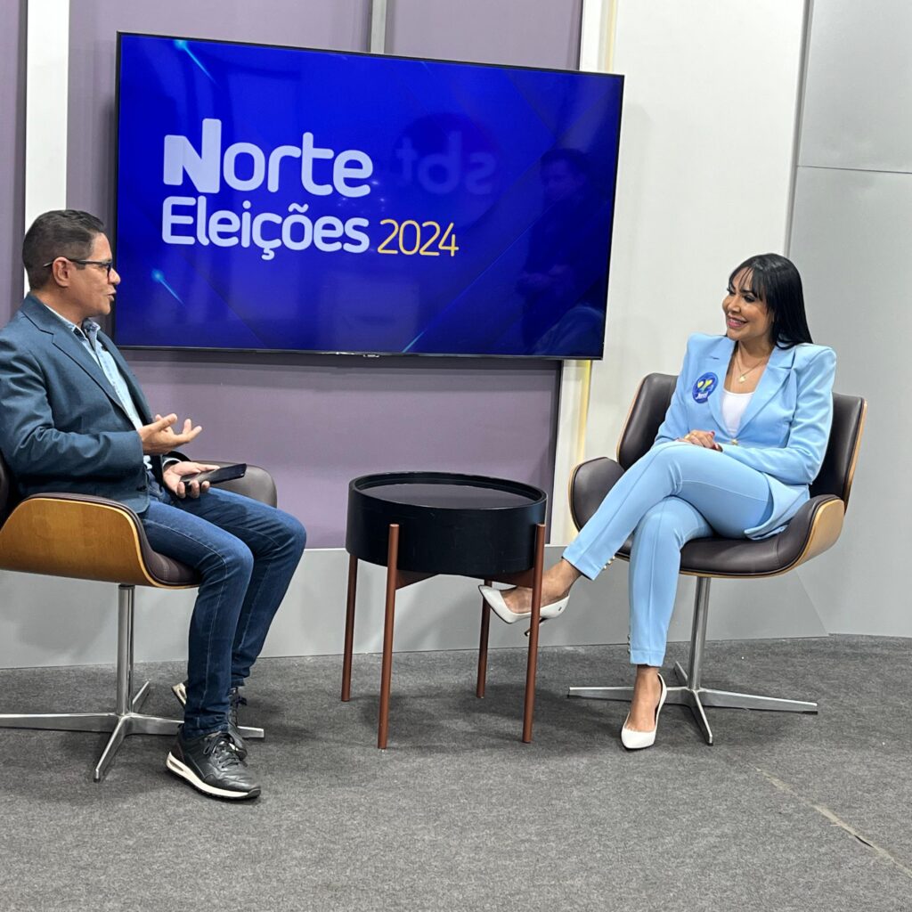 A candidata a Prefeitura de Palmas, Janad Valcari, concedeu entrevista à TV Norte Tocantins - Foto: TV Norte Tocantins