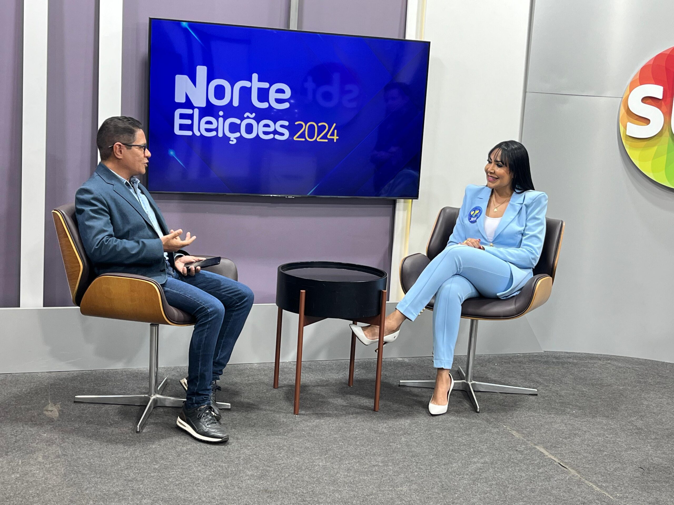 A candidata a Prefeitura de Palmas, Janad Valcari, concedeu entrevista à TV Norte Tocantins - Foto: TV Norte Tocantins