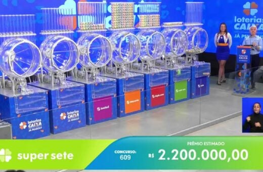 Super Sete 609: sem vencedor, prêmio aumenta para R$ 2,3 milhões. Foto: Reprodução Canal Youtube Caixa