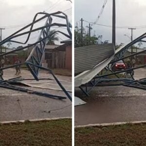 Um forte temporal causou estragos e queda de energia em Alto do Paraíso (RO). Foto: Reprodução Internet