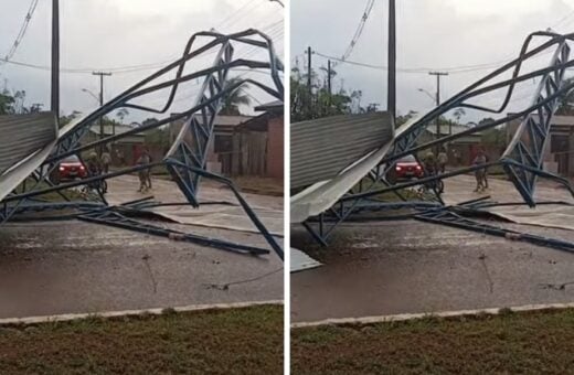 Um forte temporal causou estragos e queda de energia em Alto do Paraíso (RO). Foto: Reprodução Internet