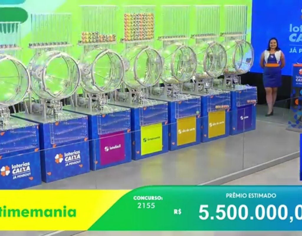 Timemania 2155: sem vencedor, prêmio atinge R$ 5,8 milhões. Foto: Reprodução Canal Youtube Caixa