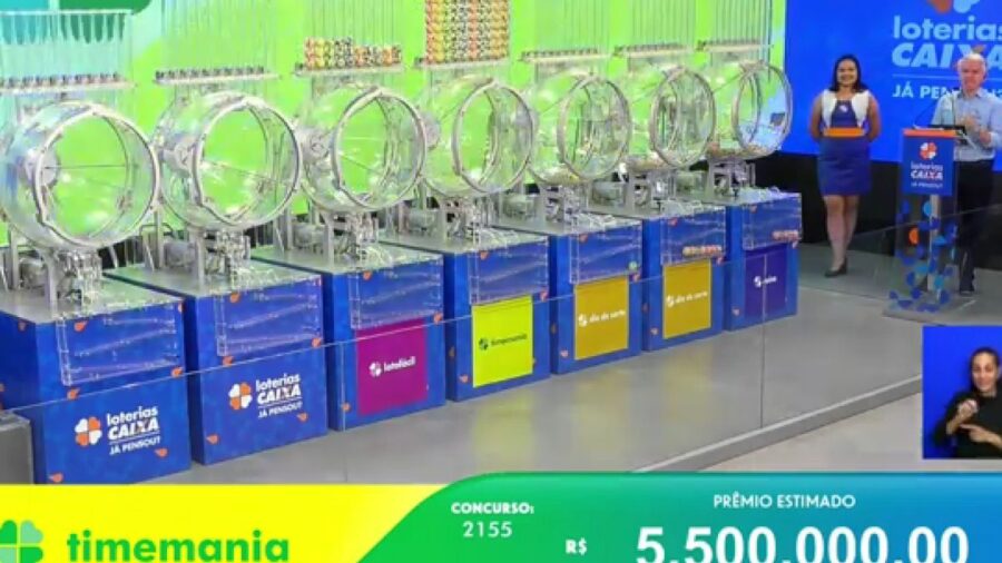 Timemania 2155: sem vencedor, prêmio atinge R$ 5,8 milhões. Foto: Reprodução Canal Youtube Caixa