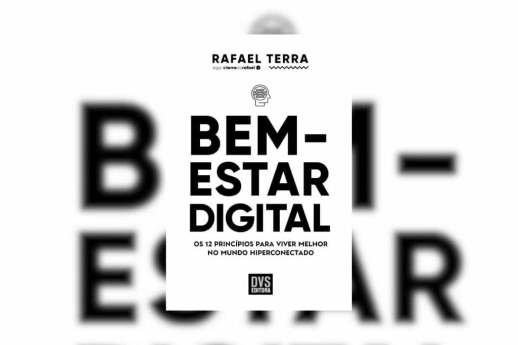 Capa do livro 'Bem-estar digital' em preto e branco 