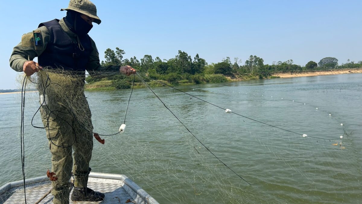 Naturatins apreendeu 200 metros de rede de pesca - Foto: Andréa Marques/Governo do Tocantins