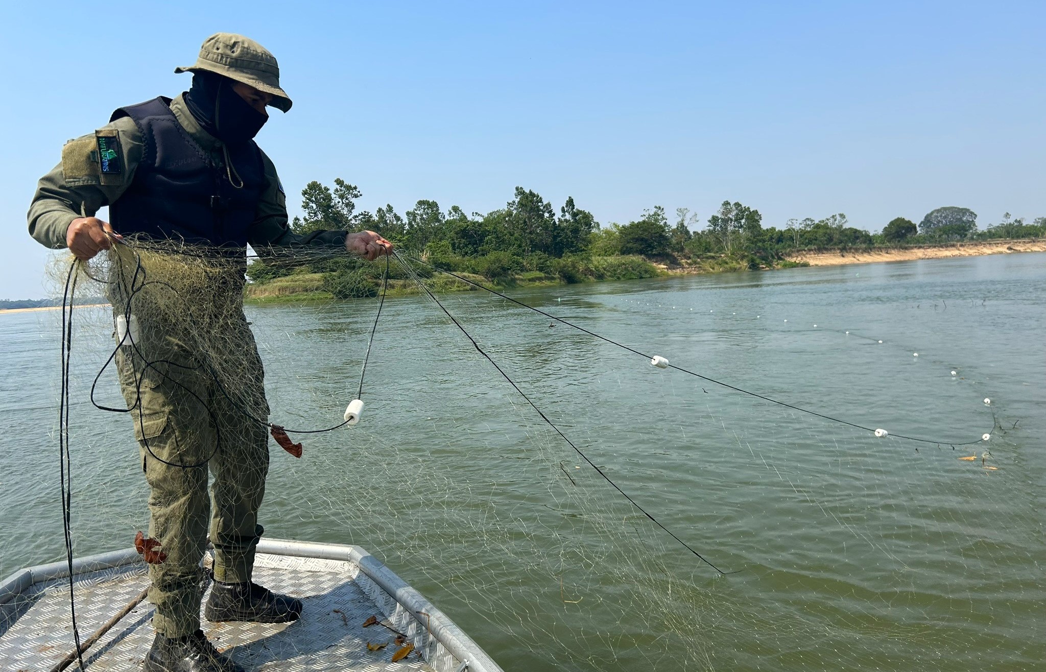 Naturatins apreendeu 200 metros de rede de pesca - Foto: Andréa Marques/Governo do Tocantins