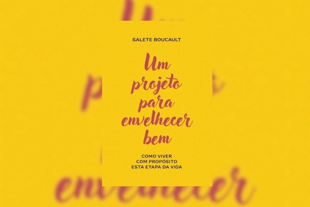 Capa do livro 'Um Projeto para Envelhecer' com fundo amarelo