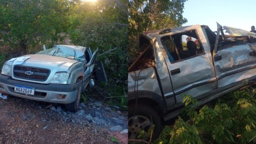 Carro ficou destruído em acidente na BR-010, perto de Goiatins - Foto: Divulgação