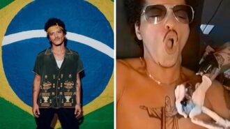 Bruno Mars faz tatuagem do Cristo Redentor em homenagem ao Brasil