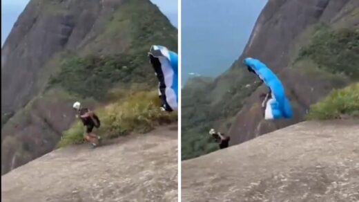 Homem morre na Pedra Bonita enquanto praticava speed fly - foto: Reprodução/redes sociais