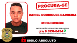 Daniel Rodrigues continua sendo procurado pela polícia - Foto: DICOM SSPTO