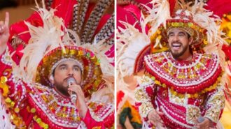 Sebastião Júnior se apresenta em festa "Utopia Waiká", tema de 2025 do grupo folclórico. Reprodução: Foto/Divulgação