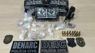 Operação resultou na apreensão de drogas, arma e munições - Foto: Divulgação PC-TO