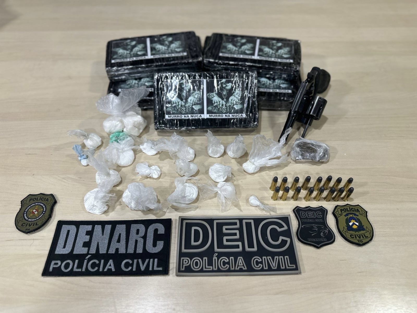 Operação resultou na apreensão de drogas, arma e munições - Foto: Divulgação PC-TO