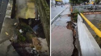 Calçadas desmoronando em Manaus