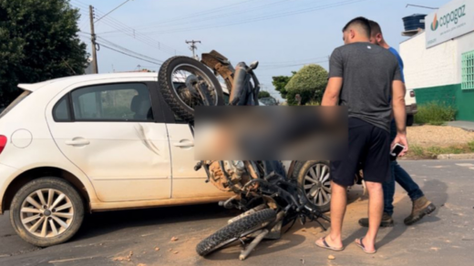 Motociclista fica gravemente ferido após colisão em Ji-Parana