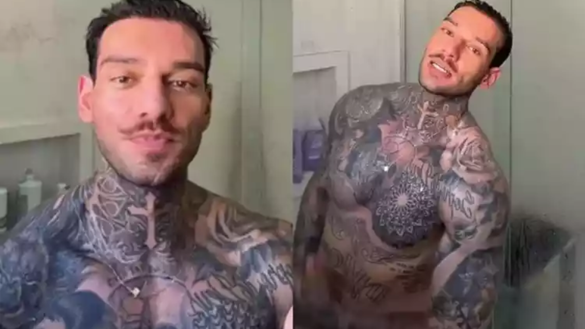 Lucas Lucco acana mostrando demais em vídeo tomando banho. Foto: TikTok