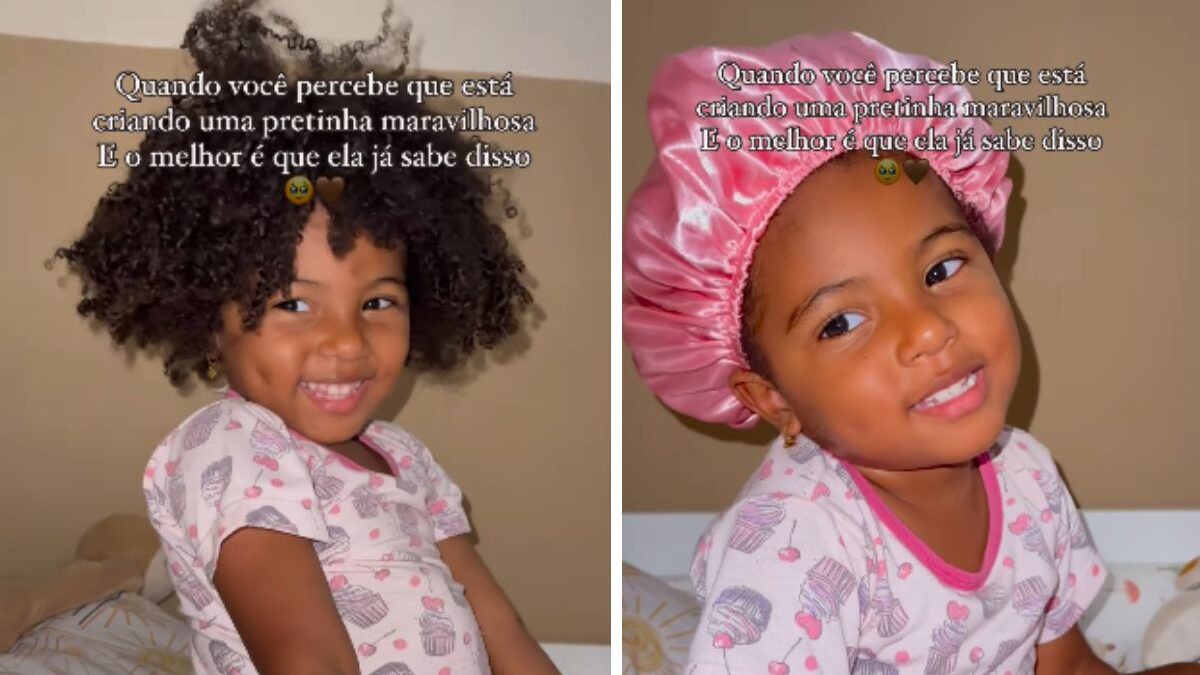 Menina de 3 anos viraliza nas redes com dica para cuidados com o cabelo cacheado; assista! Foto: reprodução/ Instagram/ @afamilialeal_