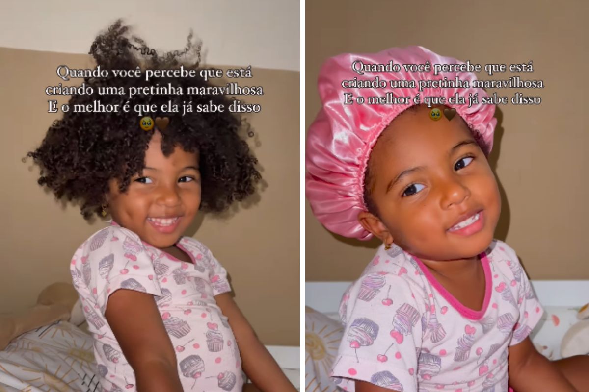 Menina de 3 anos viraliza nas redes com dica para cuidados com o cabelo cacheado; assista! Foto: reprodução/ Instagram/ @afamilialeal_