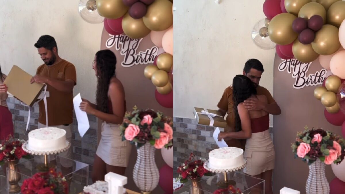 VÍDEO: jovem surpreende padrasto com pedido de adoção no aniversário de 18 anos. Foto @lylian_kelly