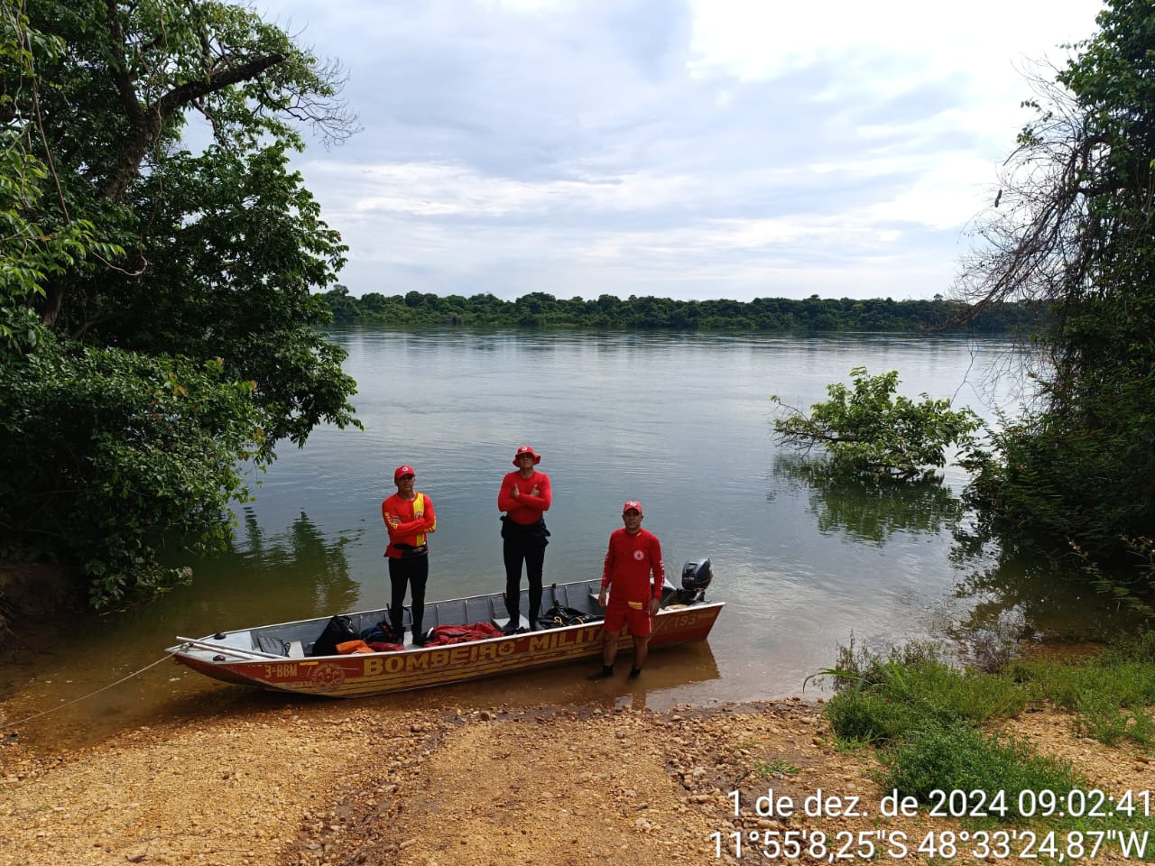 Bombeiros realizaram três dias de buscas no Rio Tocantins - Foto: Divulgação: Corpo de Bombeiros