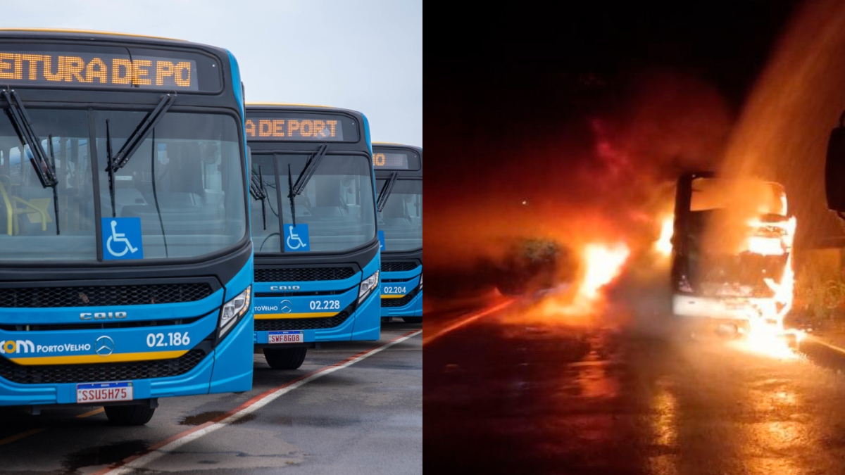 Ônibus estão paralisados devido a onda de ataques de facções em Porto Velho - Foto: Reprodução