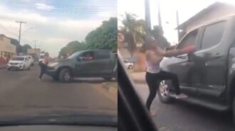 Vídeo de mulher brigando com parceiro em frente a motel de Boa Vista repercute na web.