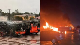 Ataques em de facção criminosa em Rondônia queimam seis ônibus de empresa de Roraima.